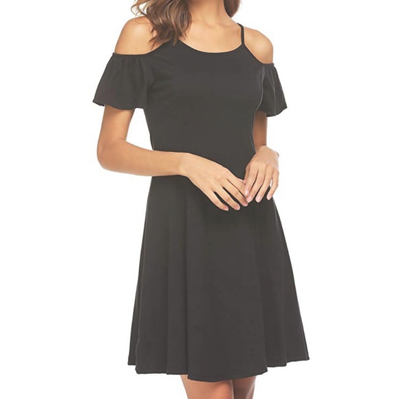 C.C. Boutique Dresses & Skirts - NWT Jet Black Cold Shoulder Classic Summer Dress
